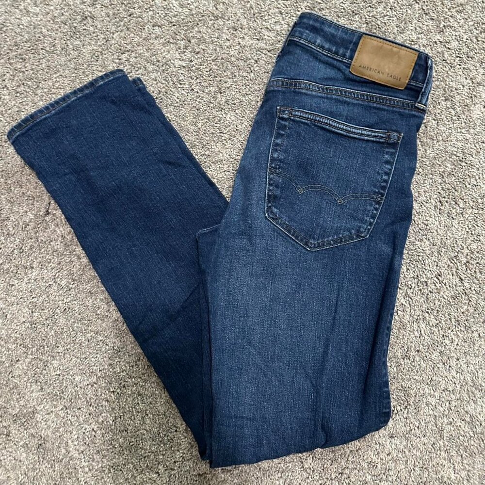 American Eagle Outfitters Men's Blue and Navy Jeans